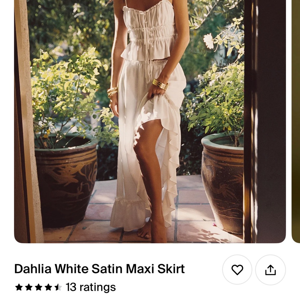 12th Tribe White Ruffled Wrap Maxi Skirt